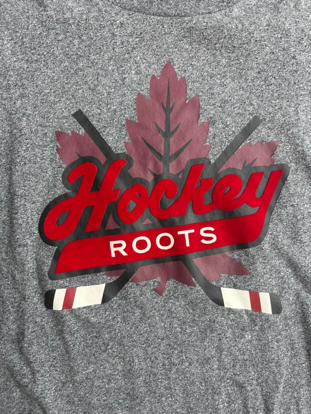 Roots Hockey Long Sleeve Graphic Tee Grey Men’s Large - Picture 3 of 7